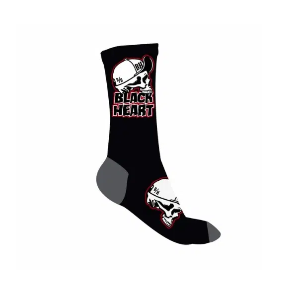 Ponožky BLACK HEART Cap Skull Socks šedo-černá 8-9