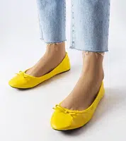 Gemre Yellow ballet flats decorated with a bow Vaillancour