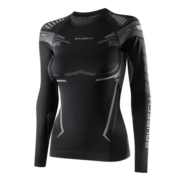 Dámské funkční triko Brubeck Dry s dlouhým rukávem Black/Graphite L