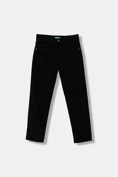 Dětské manšestrové kalhoty United Colors of Benetton černá barva, 4AD5CE04E