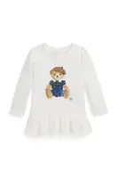 Dětské bavlněné šaty Polo Ralph Lauren bílá barva, mini, 310982873001