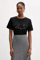 Bavlněné tričko Liu Jo dámské, černá barva, MF5410 JS923