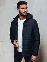 Kurtka męska pokowana z kapturem granatowa Dstreet