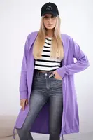 Kardigan s potiskem oversize fialové barvy
