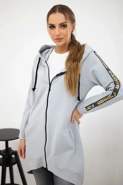Mikina se zipem vzadu šedá