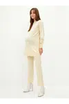 LC Waikiki Elastic Waist Straight Wide Leg Maternity Knitwear Trousers