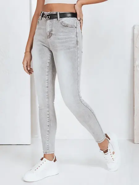 Dámské šedé skinny džíny