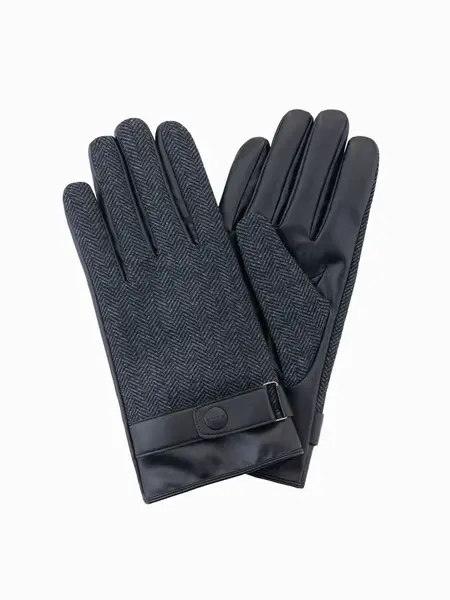 Ombre Men's elegant wool blend gloves - graphite melange