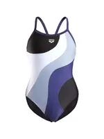 ARENA Jednodielne plavky 'MULTI SLICES'  námornícka modrá / modrosivá / čierna / biela