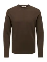 Only & Sons Sveter 'ONSLOUI'  tmavohnedá