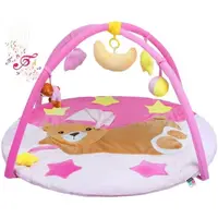 PLAYTO SPÍCÍ MEDVÍDEK Hrací deka s melodií, růžová, velikost