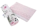 Medi Partners Cotton + minky car seat belt protector – Flowers + pink minky