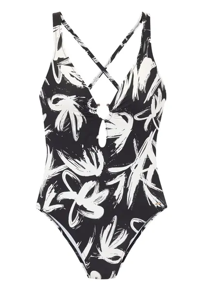 FRENCH CONNECTION Jednodielne plavky  čierna / biela