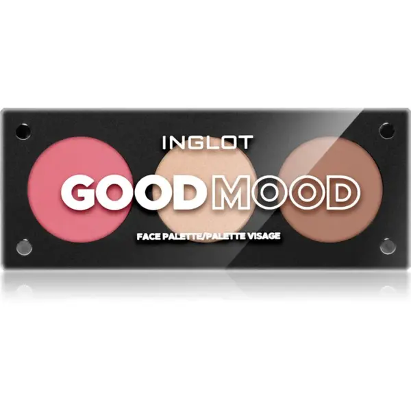 Inglot Face Palette rozjasňovač, bronzer a lícenka odtieň Good Mood 7.2 g