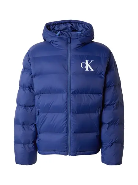 Calvin Klein Jeans Zimná bunda  tmavomodrá / biela