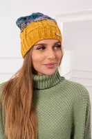 marka niezdefiniowana Fleecová čepice Dolores K303 mustard+black+sea
