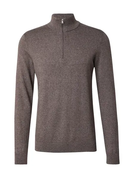 SELECTED Sveter 'SLHBERG'  hnedá melírovaná