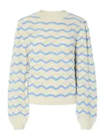 YAS Sveter 'YASVIMA'  nebielená / svetlomodrá