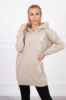 Kesi Mikina s kapucí a nášivkami béžová