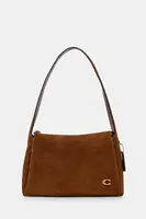 Semišová kabelka Coach Lola hnědá barva, CDD06