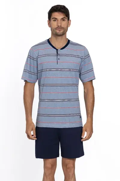 Pánské pyžamo krátké CARLOS 4XL Modrá