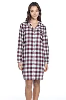 Dámská flanelová noční košile VERONICA S Bordó