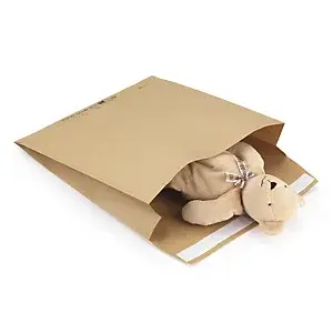 Papírová obálka s bočními sklady a se samolepicím uzávěrem, 300x420x100 mm, hnědá | RAJA