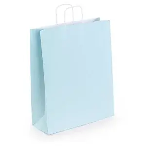 50 x Dárkové tašky z kraftového papíru 320x400x120mm, světle modré | RAJA