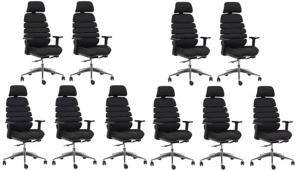 MERCURY 10PACK kancelářská židle SPINE černá s opěrkou hlavy  (10 ks)