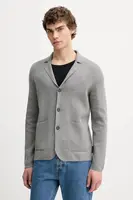 Bavlněný kardigan Marc O'Polo pánský, šedá barva, 620501661004
