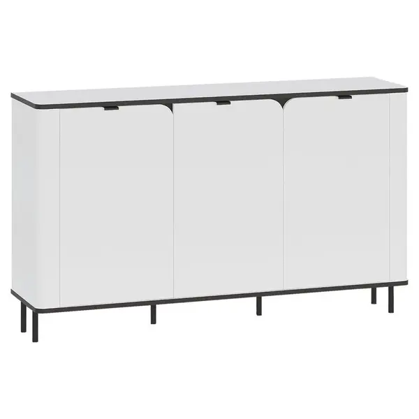 Carryhome ŠIROKÁ KOMODA, bílá, 136,8/82/35,2 cm