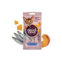 DELICKCIOUS™. Krémové pochúťky – sardinka s tekvicou. Pre mačky 4x15 g (1636)