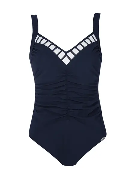 SUNFLAIR Jednodielne plavky  tmavomodrá / biela