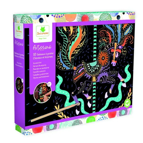 Artissimo - vyškrabávanie - Kone a jednorožce