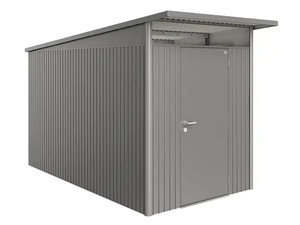 Domek na nářadí AVANTGARDE A4, šedý křemen, jednokřídlé dveře BH19040