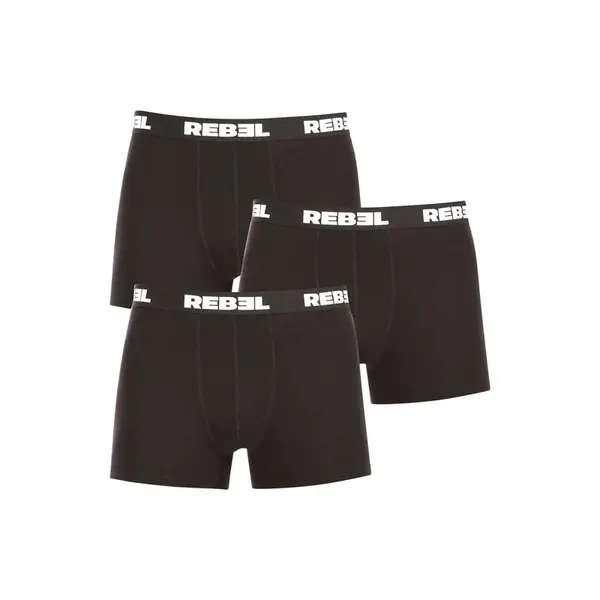 Nedeto 3PACK pánské boxerky Rebel černé (3NBR001) 4XL