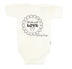 Baby Nellys Body krátký rukáv Made with love,  ecru