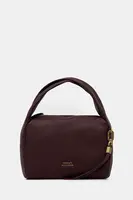 Kožená kabelka Tommy Hilfiger vínová barva, AW0AW18150