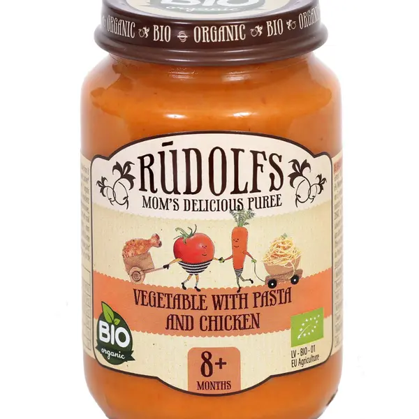 Rudolfs Zelenina, těstoviny a kuřecí maso BIO 190 g