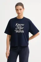 Bavlněné tričko United Colors of Benetton dámské, tmavomodrá barva, 3DCJD10B9