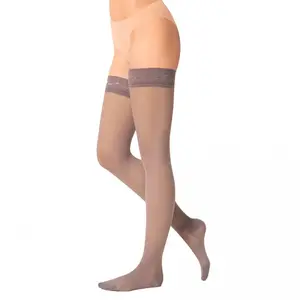 MAXIS RELAX PREMIUM Stehenní kompresní punčochy s krajkou vel. S purple rain