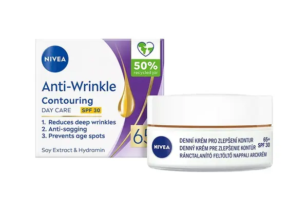 Nivea Anti-Wrinkle 65+ denní krém na zlepšení kontur 50 ml