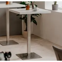 Barový stůl Quadrato 70x70 cm, bílý/nerez