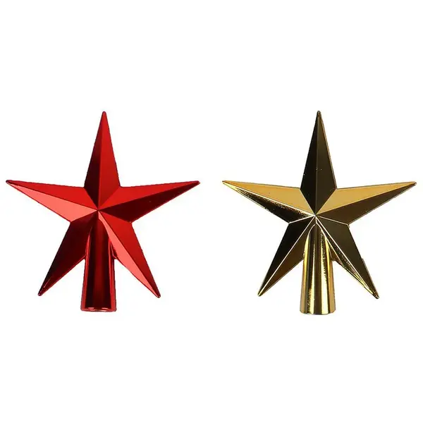 Špička na vianočný stromček hviezda 12 cm mix 48149