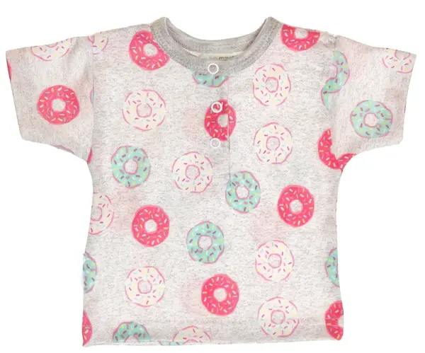 mbaby Bavlněné Polo tričko s krátkým rukávem Donuty vel. 74 - šedé