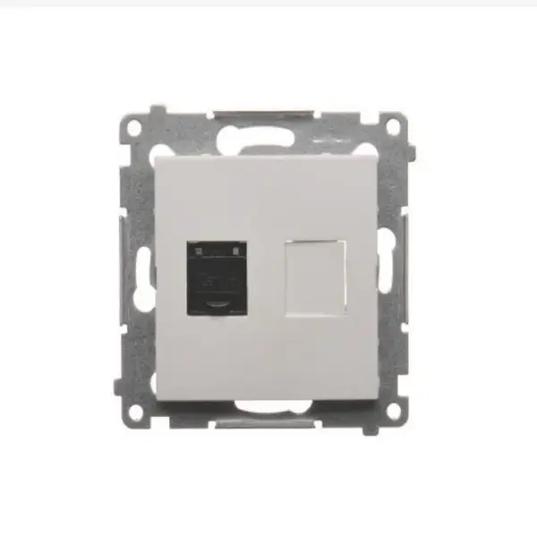 D61/11 Počítačová zásuvka RJ45 jednopólová biela