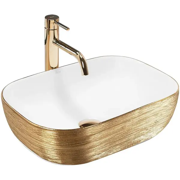 Umývadlo na dosku Belinda Gold Brush/White Rea-U7422