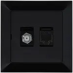 Zásuvka typu F + RJ-45 Medium černá