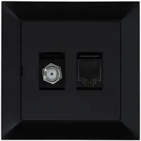 Zásuvka typu F + RJ-45 Medium černá