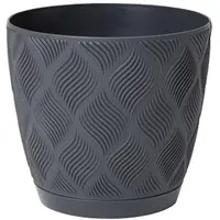 Kvetináč Flow Petit 13 s podmiskou 014 antracit